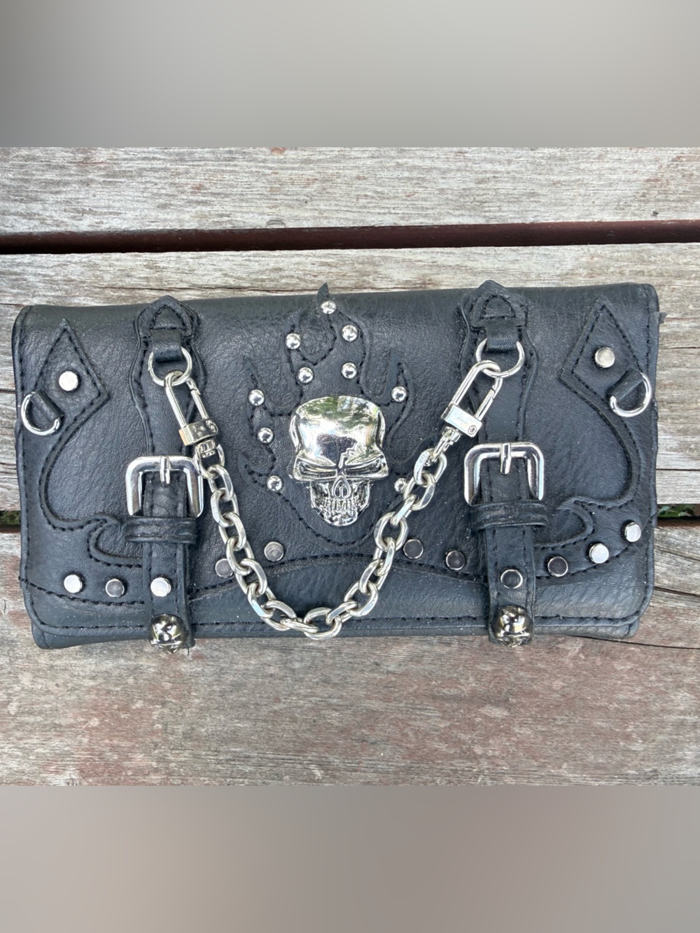 Black Skull Purse With Matching Wallet - Picture 10 of 15